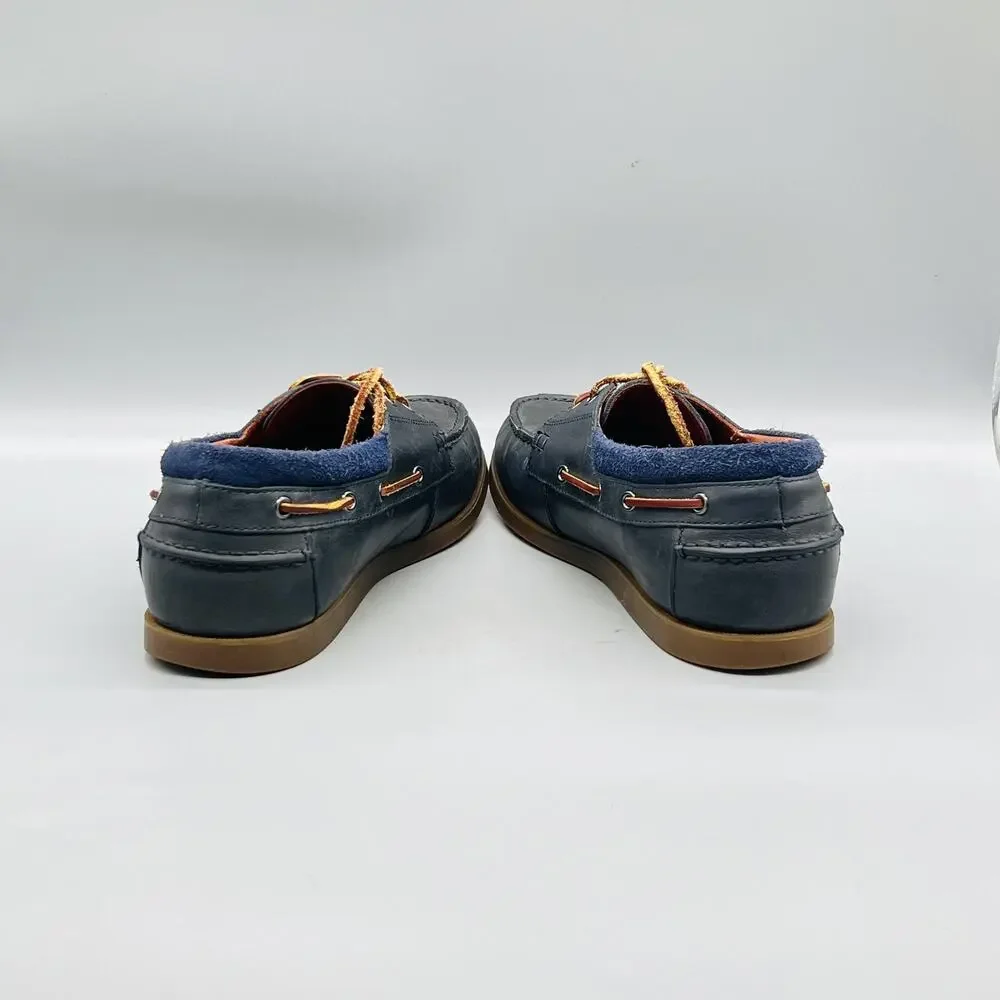 Polo Ralph Lauren Shoes Mens 10 Blue Leather Dayne Boat Moc Toe Casual Comfort